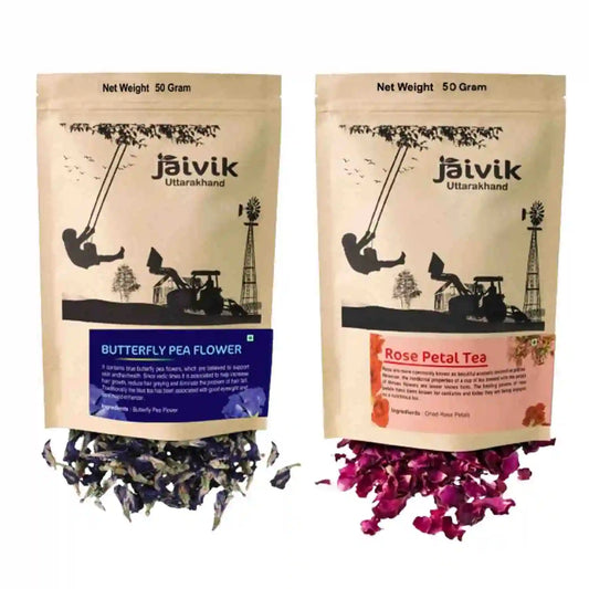 Butterfly Pea Rose Petals Herbal Tea Combo