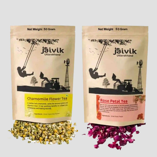 Chamomile Rose Petals Herbal Tea Combo