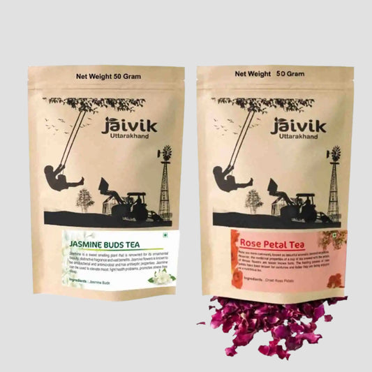 Jasmine Rose Petals Herbal Tea Combo