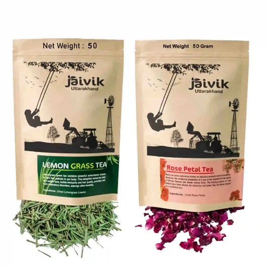 Lemongrass Rose Petals Flower Tea Combo