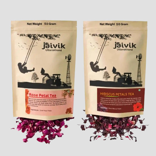 Rose Petals Hibiscus Herbal Tea Combo
