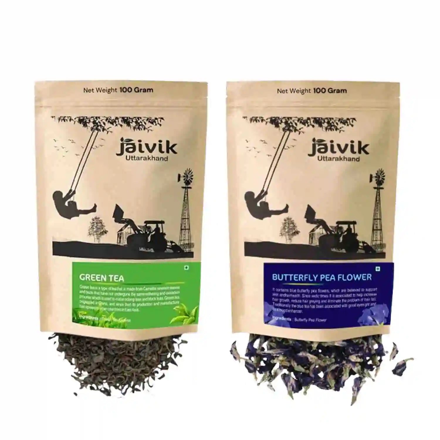 Green Fly Tea Butterfly Pea Green Tea 100gm Each Pack of 2 – Jaivik Uttarakhnd