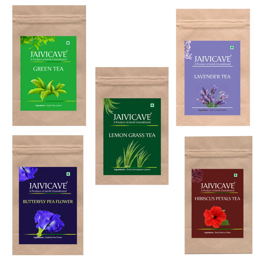Green Tea, Lavender Buds, Lemongrass, Hibiscus, Butterfly Pea (10g each) Pack of 5