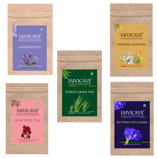 Lavender Buds Tea, Chamomile, Lemongrass, Rose Petals, Butterfly Pea (10g each) Pack of 5