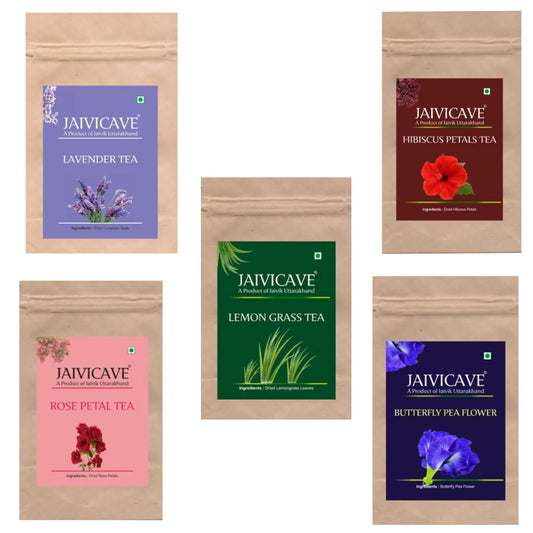 Lavender Buds Tea, Lemongrass, Butterfly Pea, Rose Petals, Hibiscus (10g each) Pack of 5