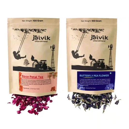 Rose Petals Butterfly Pea Herbal Tea Combo