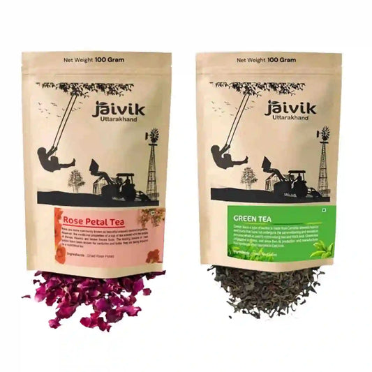 Rose Petals Green Herbal Tea Combo