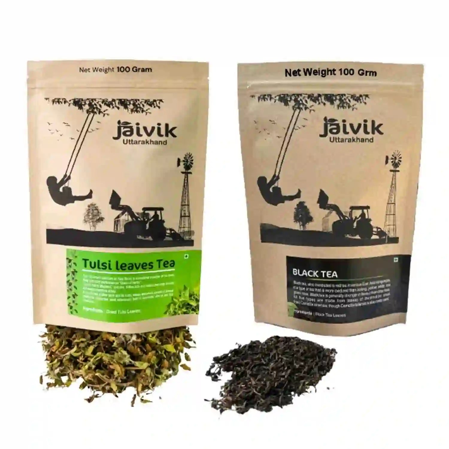 Tea Vi Tulsi Black Tea 100gm Each Pack of 2 – Jaivik Uttarakhnd